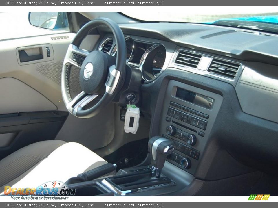 2010 Ford Mustang V6 Coupe Grabber Blue / Stone Photo #9