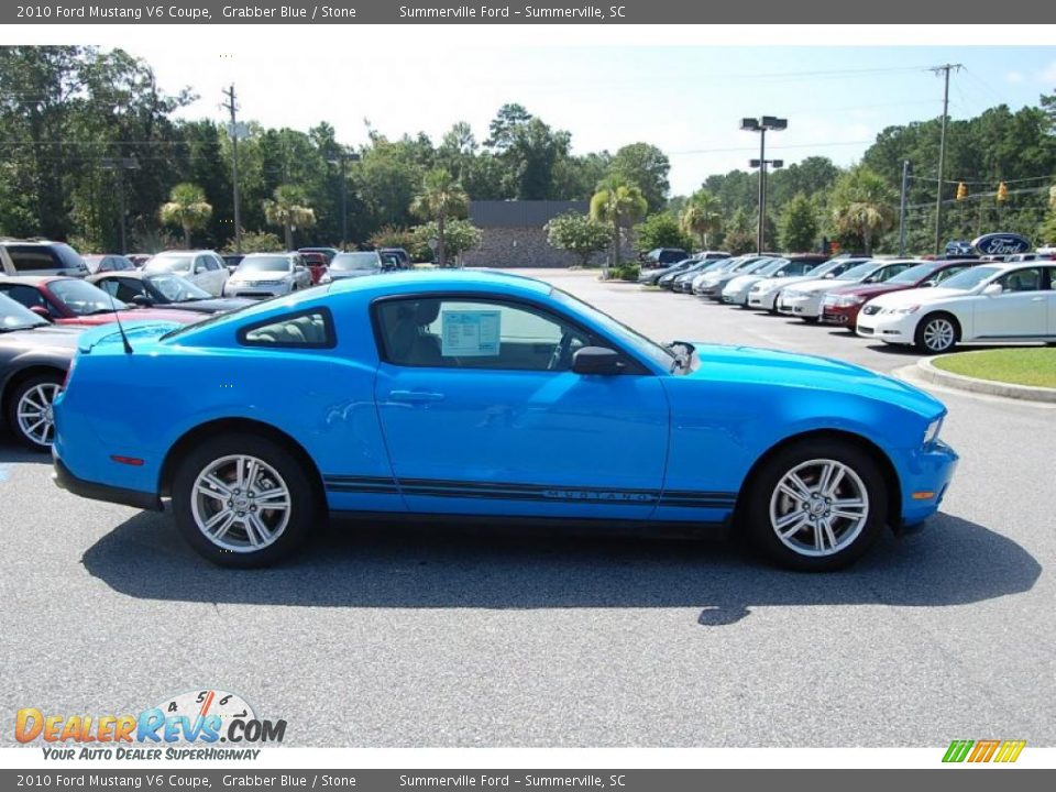 2010 Ford Mustang V6 Coupe Grabber Blue / Stone Photo #13
