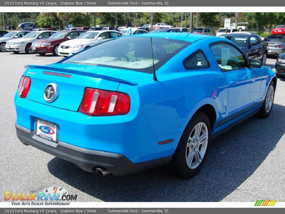 2010 Ford Mustang V6 Coupe Grabber Blue / Stone Photo #14