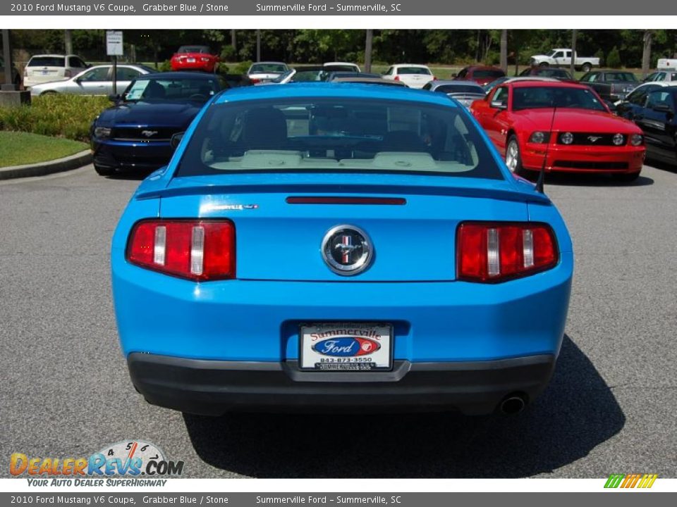2010 Ford Mustang V6 Coupe Grabber Blue / Stone Photo #15