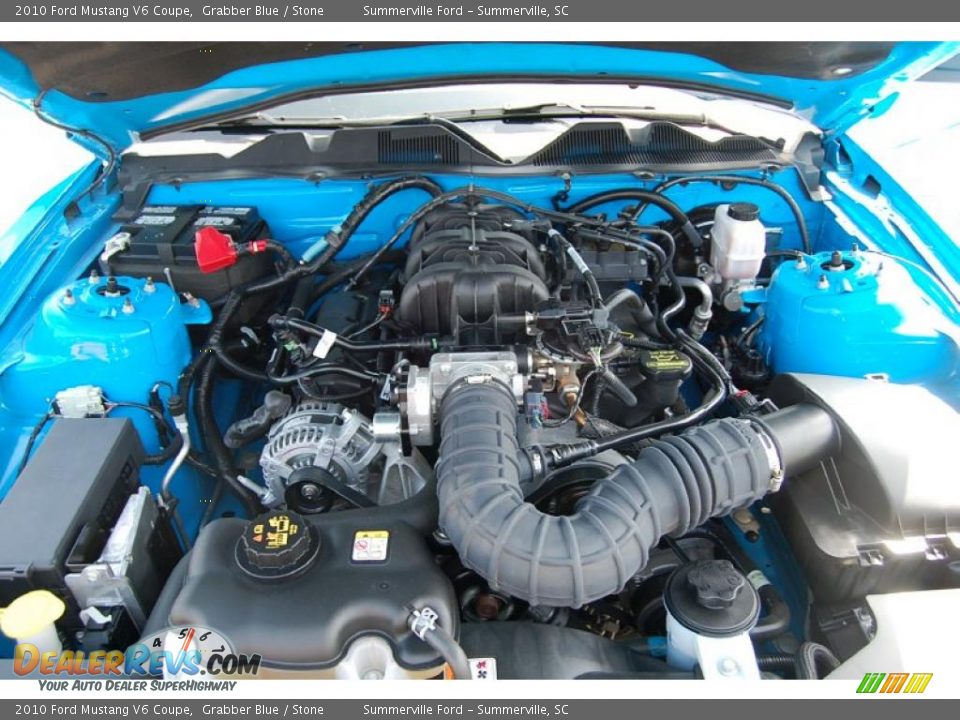 2010 Ford Mustang V6 Coupe Grabber Blue / Stone Photo #19