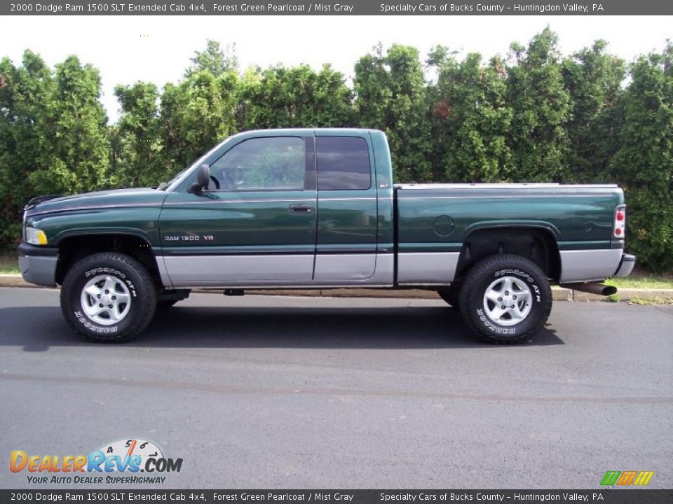 2000 Dodge Ram 1500 SLT Extended Cab 4x4 Forest Green Pearlcoat / Mist Gray Photo #4
