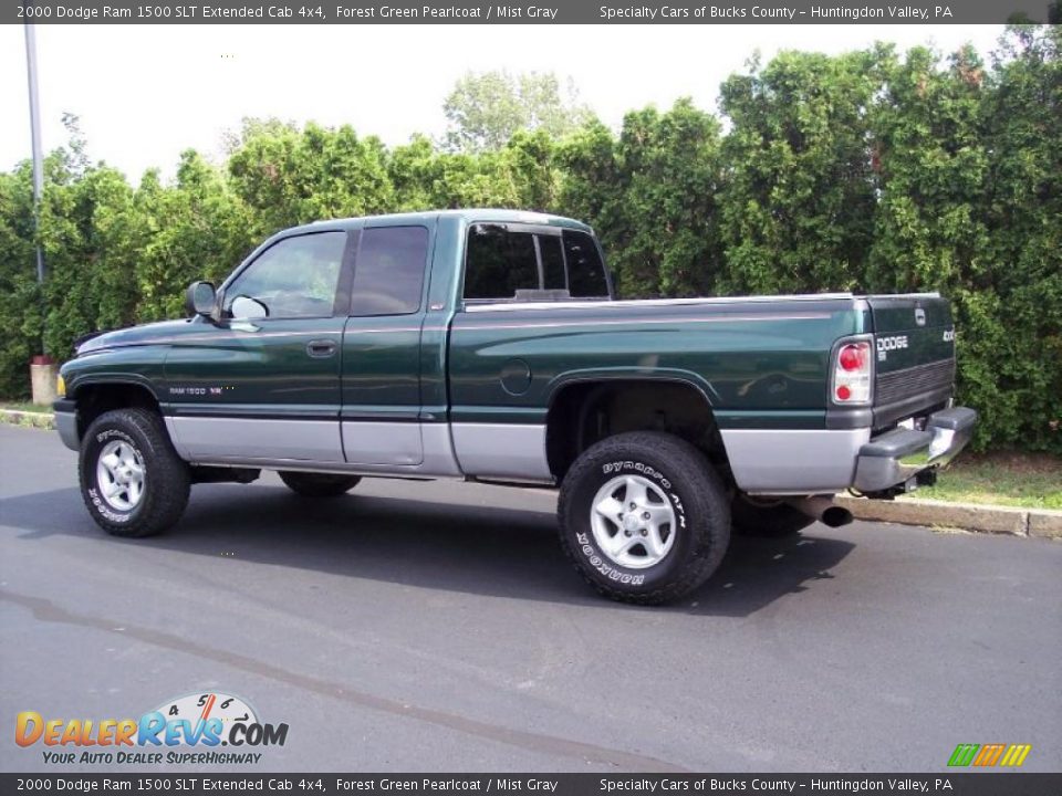 2000 Dodge Ram 1500 SLT Extended Cab 4x4 Forest Green Pearlcoat / Mist Gray Photo #5