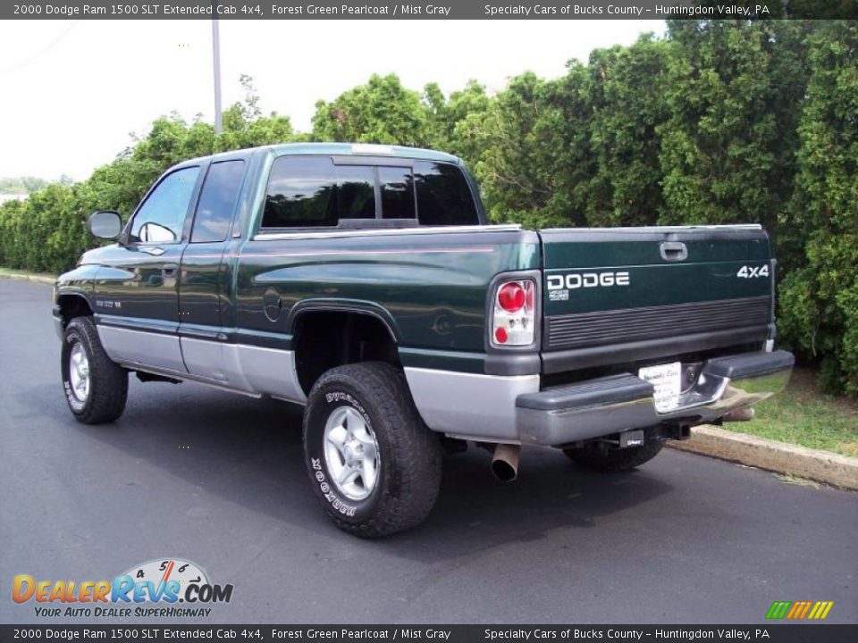 2000 Dodge Ram 1500 SLT Extended Cab 4x4 Forest Green Pearlcoat / Mist Gray Photo #6