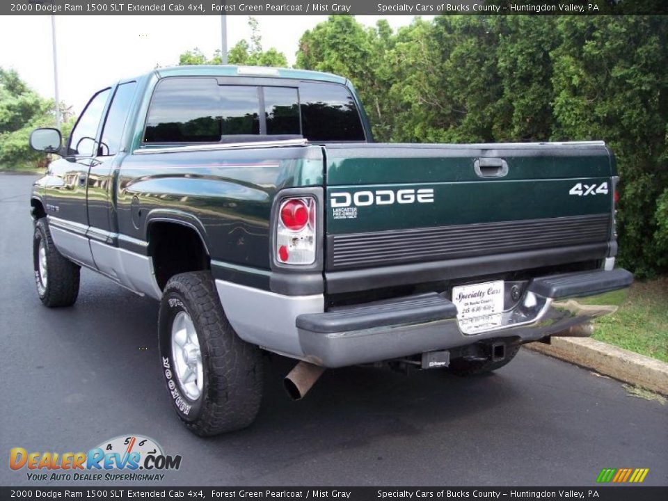 2000 Dodge Ram 1500 SLT Extended Cab 4x4 Forest Green Pearlcoat / Mist Gray Photo #7