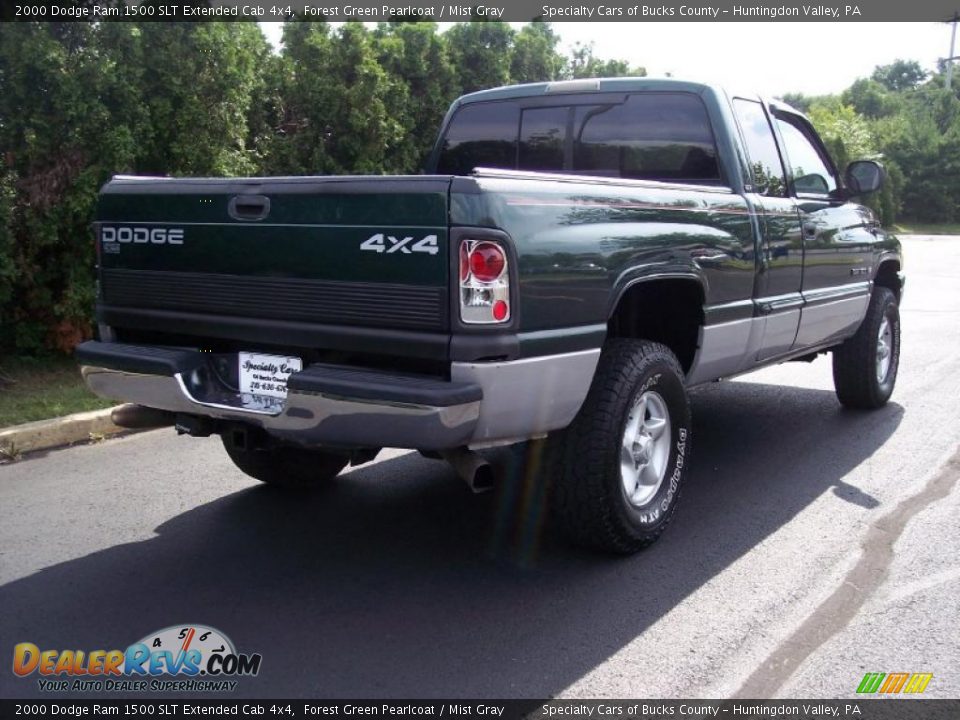 2000 Dodge Ram 1500 SLT Extended Cab 4x4 Forest Green Pearlcoat / Mist Gray Photo #17