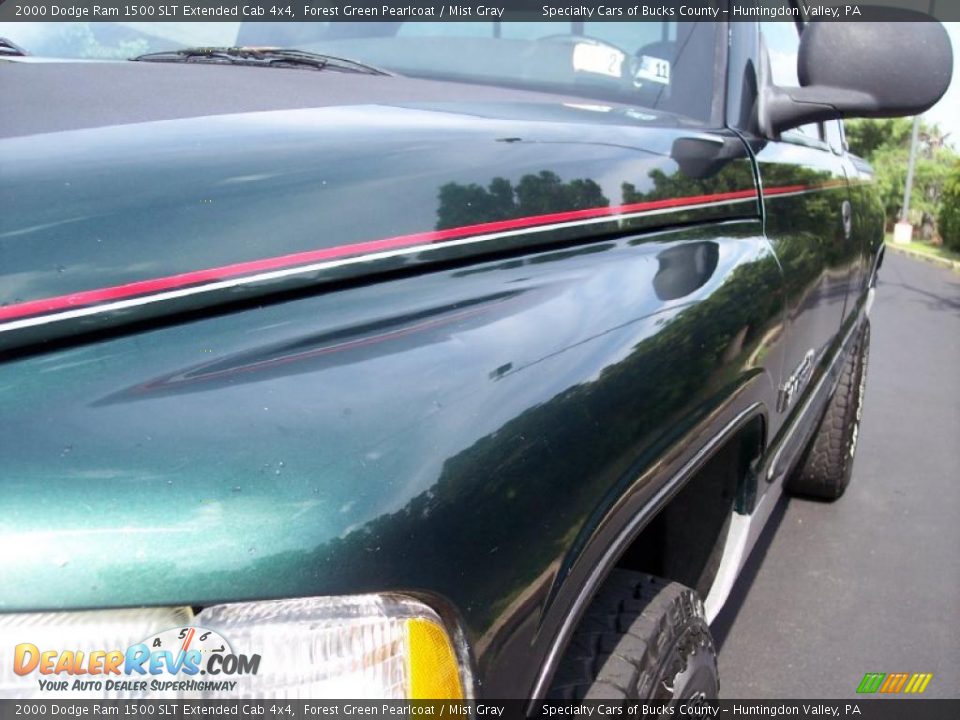 2000 Dodge Ram 1500 SLT Extended Cab 4x4 Forest Green Pearlcoat / Mist Gray Photo #22