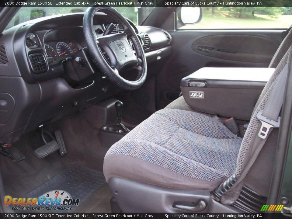 2000 Dodge Ram 1500 SLT Extended Cab 4x4 Forest Green Pearlcoat / Mist Gray Photo #27