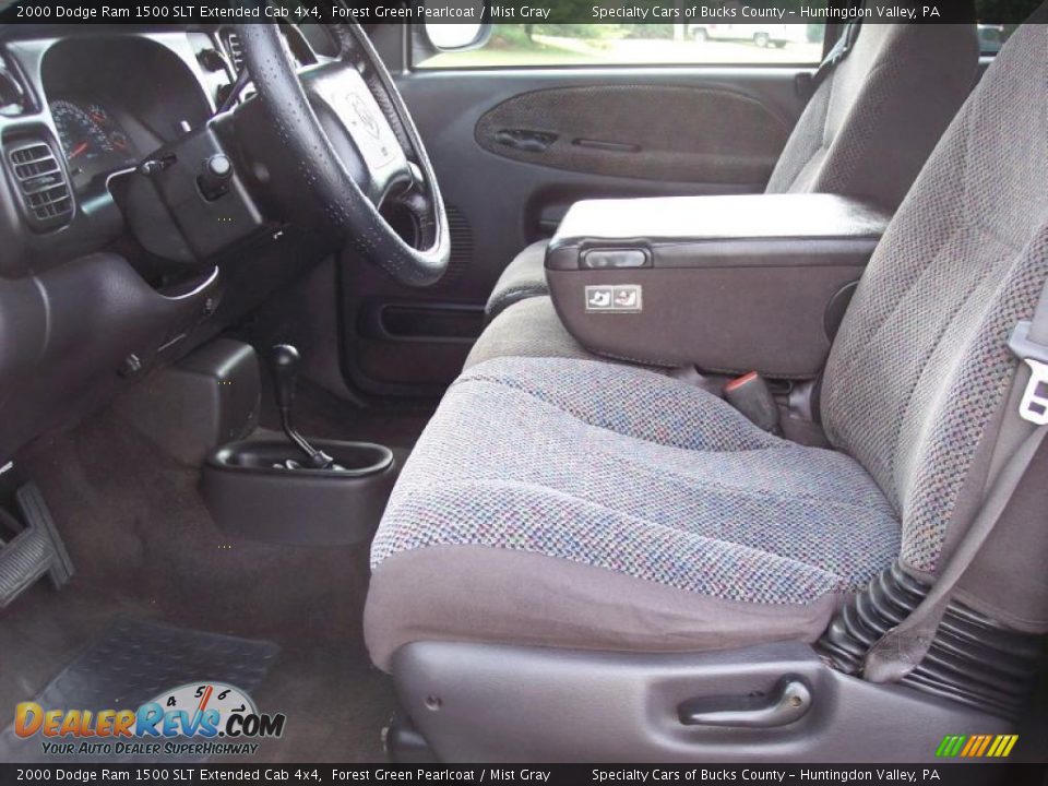 2000 Dodge Ram 1500 SLT Extended Cab 4x4 Forest Green Pearlcoat / Mist Gray Photo #28
