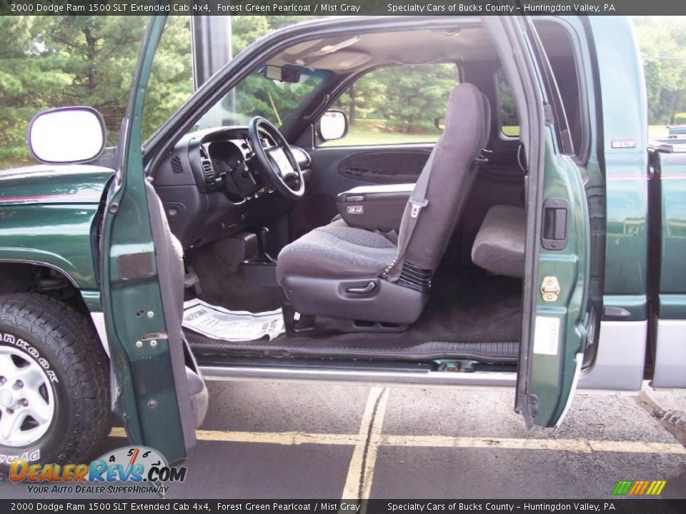 2000 Dodge Ram 1500 SLT Extended Cab 4x4 Forest Green Pearlcoat / Mist Gray Photo #32