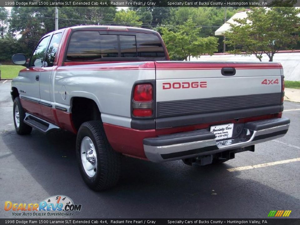 1998 Dodge Ram 1500 Laramie SLT Extended Cab 4x4 Radiant Fire Pearl / Gray Photo #7