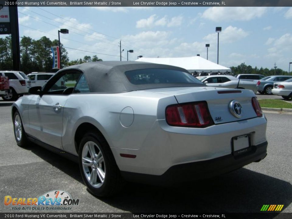 2010 Ford Mustang V6 Convertible Brilliant Silver Metallic / Stone Photo #3