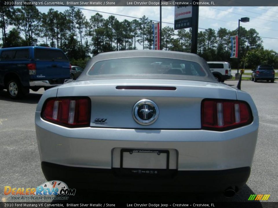2010 Ford Mustang V6 Convertible Brilliant Silver Metallic / Stone Photo #4