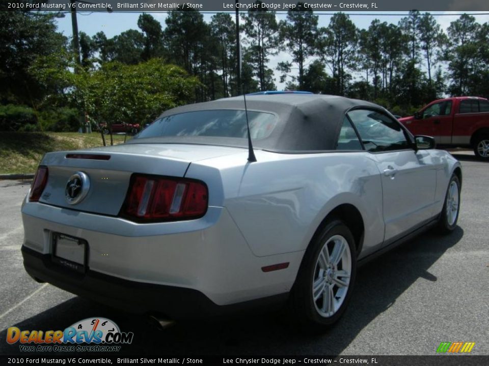 2010 Ford Mustang V6 Convertible Brilliant Silver Metallic / Stone Photo #5