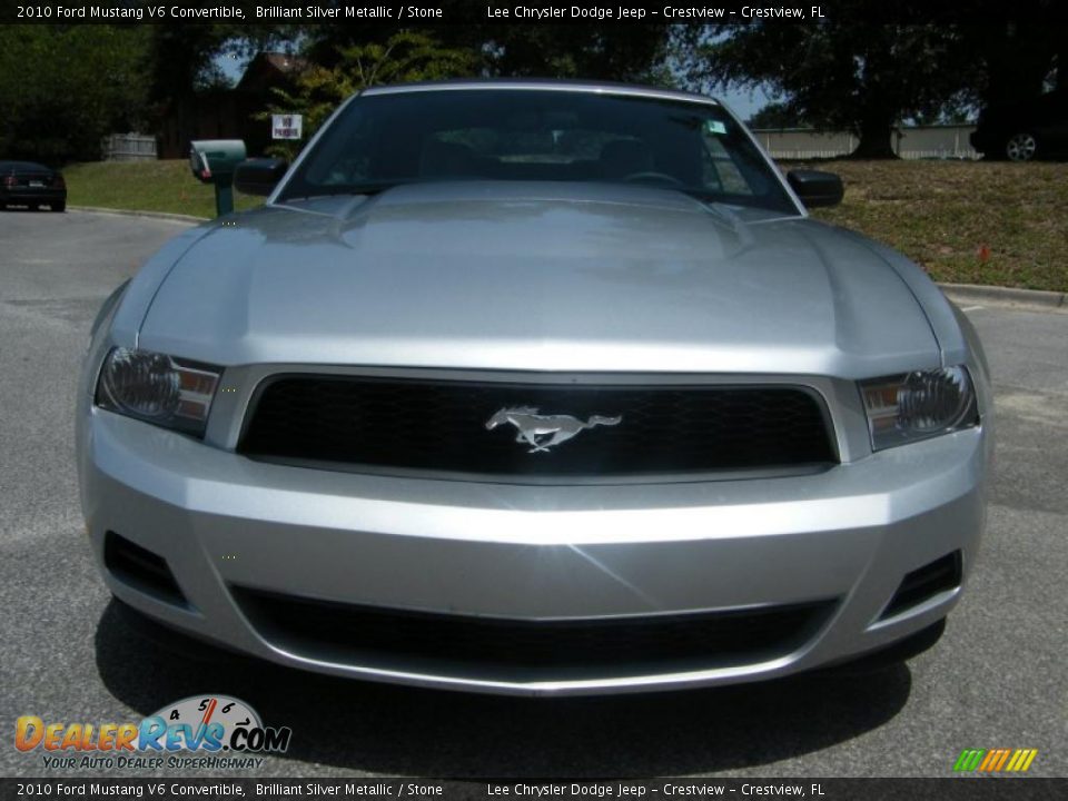 2010 Ford Mustang V6 Convertible Brilliant Silver Metallic / Stone Photo #8