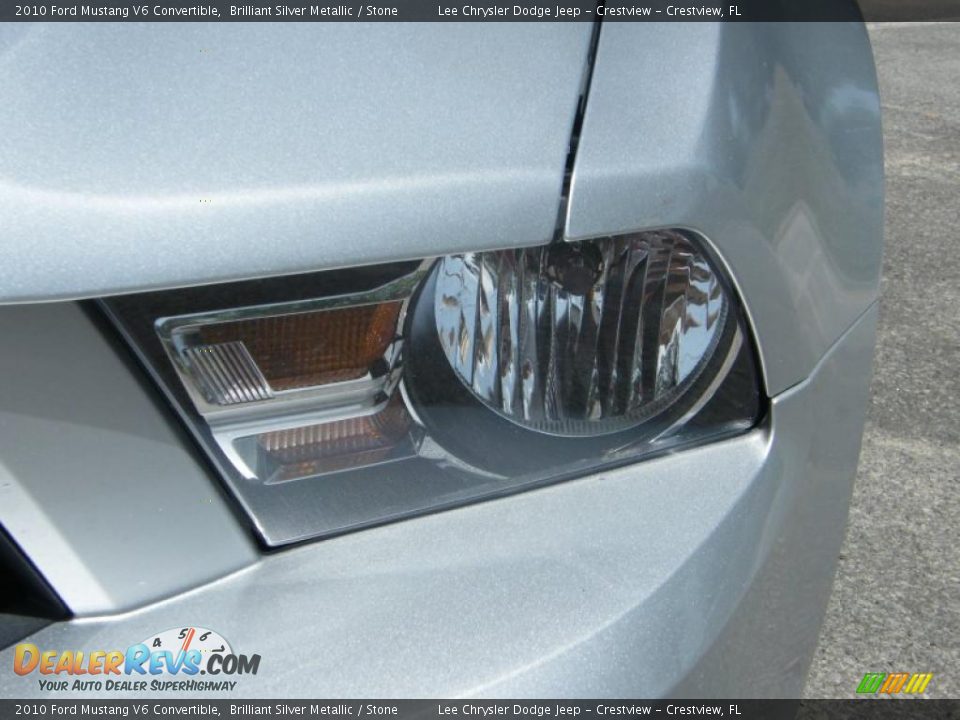 2010 Ford Mustang V6 Convertible Brilliant Silver Metallic / Stone Photo #9