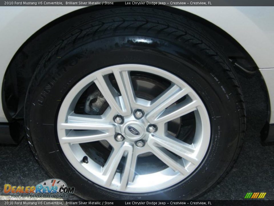2010 Ford Mustang V6 Convertible Brilliant Silver Metallic / Stone Photo #11
