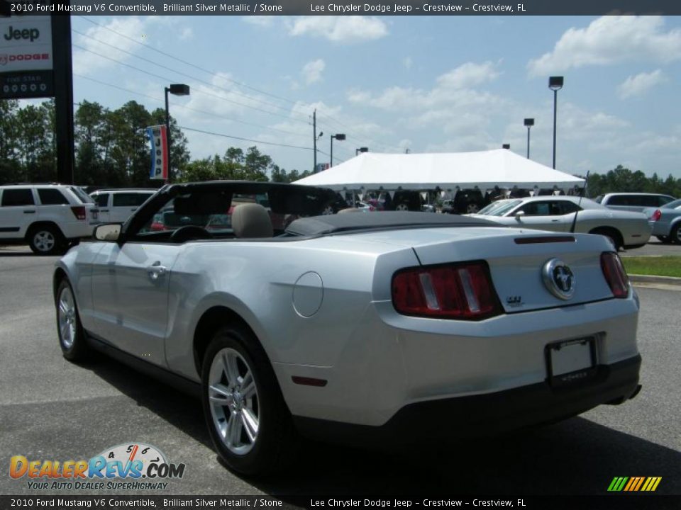 2010 Ford Mustang V6 Convertible Brilliant Silver Metallic / Stone Photo #15