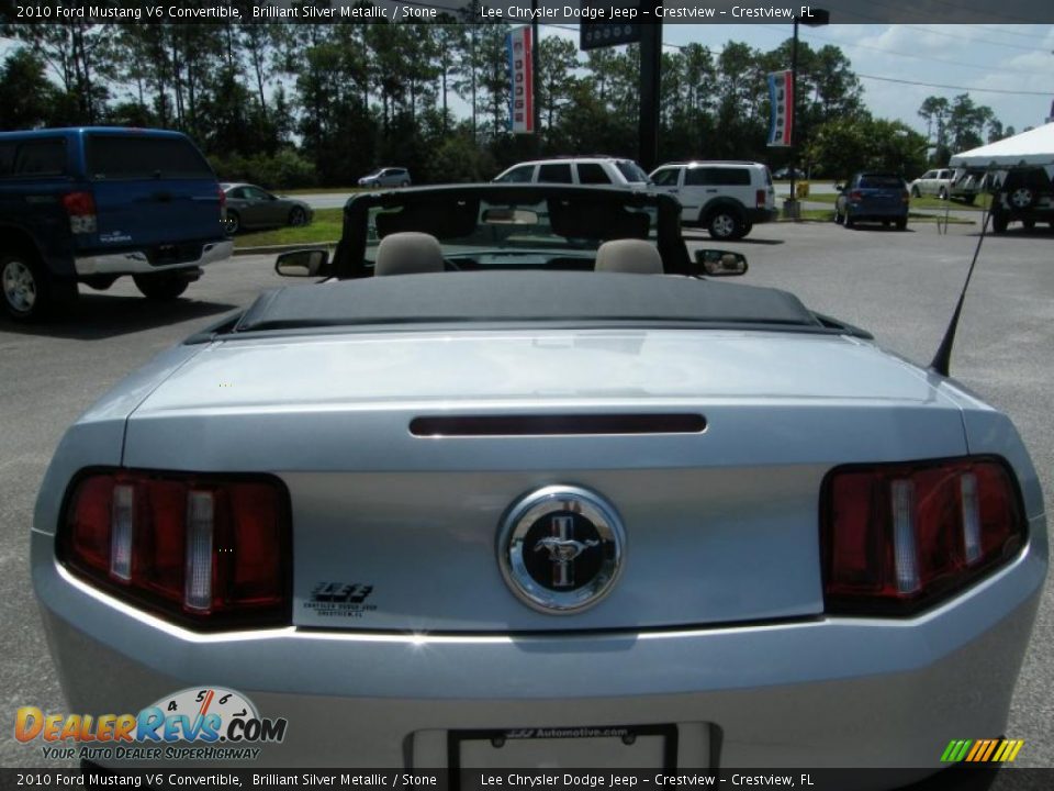 2010 Ford Mustang V6 Convertible Brilliant Silver Metallic / Stone Photo #16