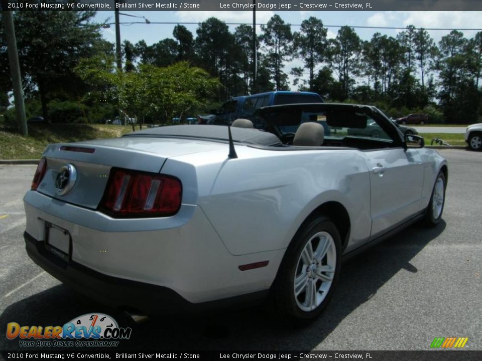 2010 Ford Mustang V6 Convertible Brilliant Silver Metallic / Stone Photo #17