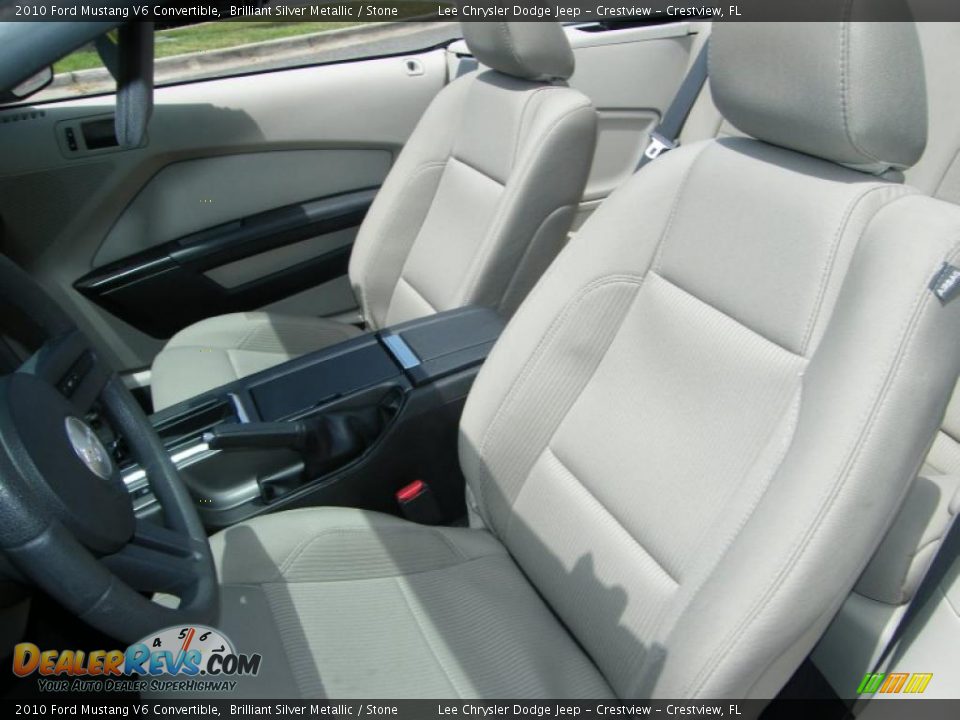 2010 Ford Mustang V6 Convertible Brilliant Silver Metallic / Stone Photo #22
