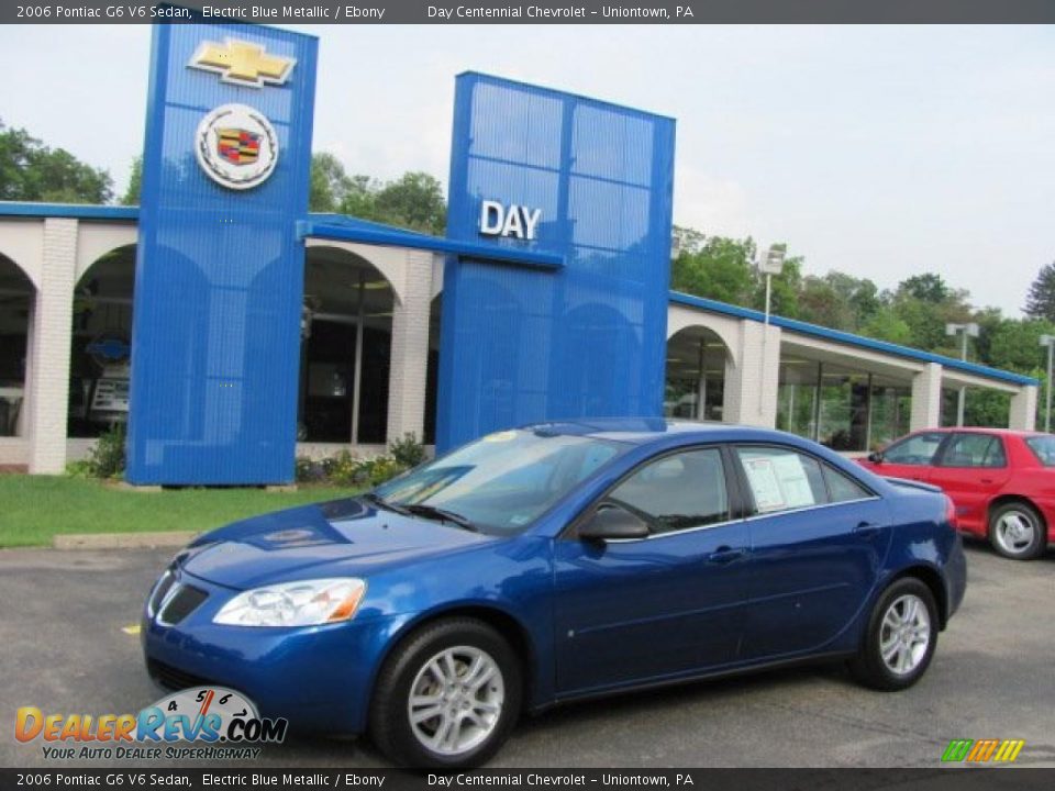 2006 Pontiac G6 V6 Sedan Electric Blue Metallic / Ebony Photo #1
