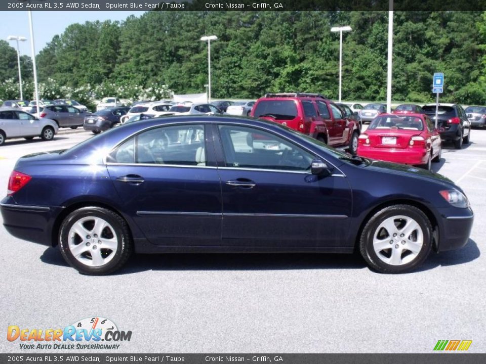 2005 Acura RL 3.5 AWD Sedan Opulent Blue Pearl / Taupe Photo #6