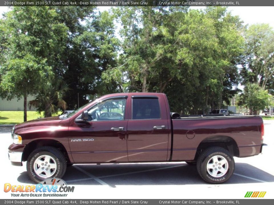 2004 Dodge Ram 1500 SLT Quad Cab 4x4 Deep Molten Red Pearl / Dark Slate Gray Photo #2