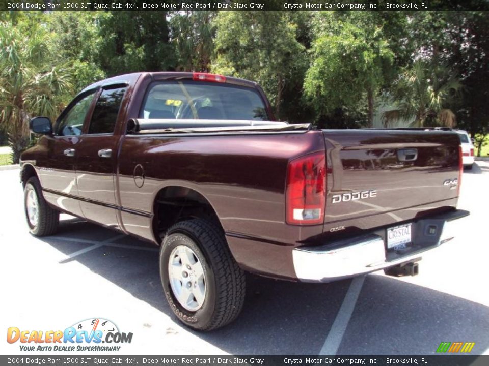 2004 Dodge Ram 1500 SLT Quad Cab 4x4 Deep Molten Red Pearl / Dark Slate Gray Photo #3