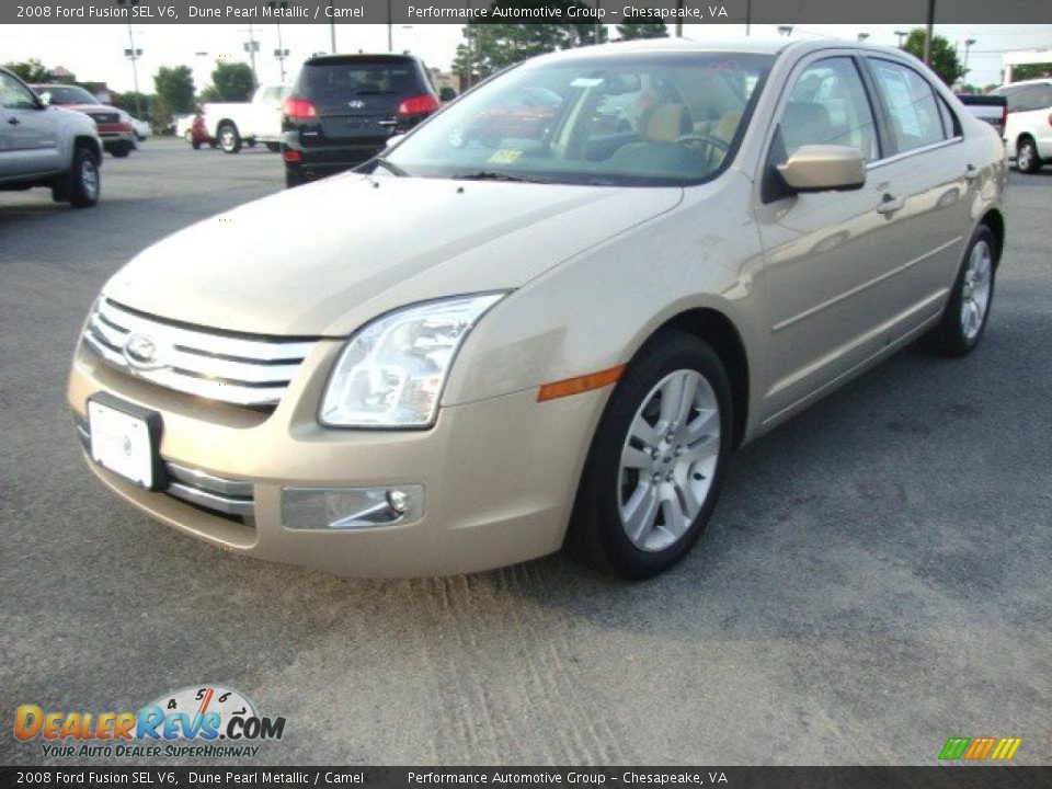 2008 Ford Fusion SEL V6 Dune Pearl Metallic / Camel Photo #1