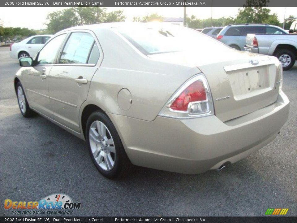 2008 Ford Fusion SEL V6 Dune Pearl Metallic / Camel Photo #3