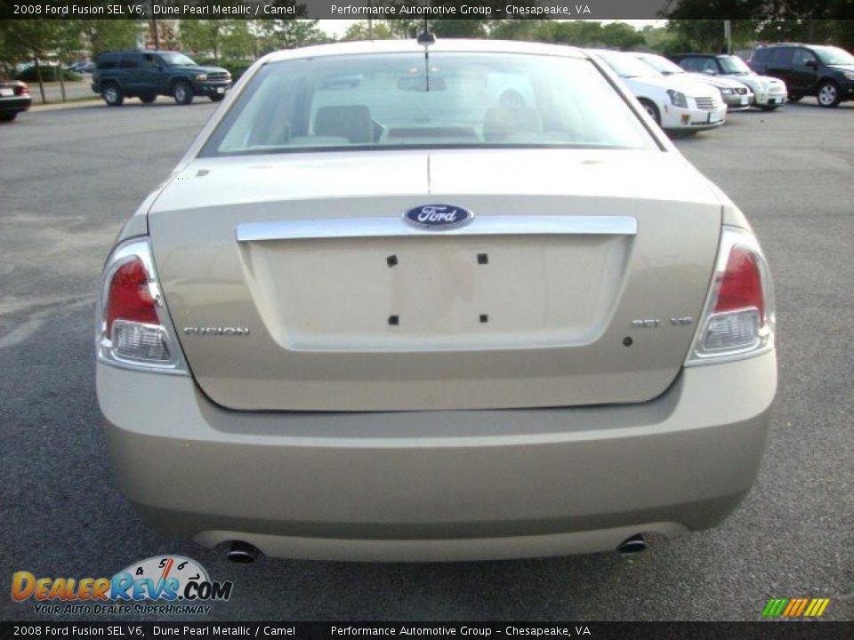 2008 Ford Fusion SEL V6 Dune Pearl Metallic / Camel Photo #4
