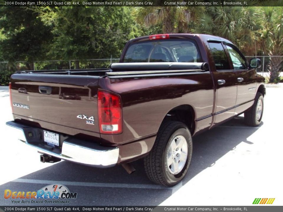 2004 Dodge Ram 1500 SLT Quad Cab 4x4 Deep Molten Red Pearl / Dark Slate Gray Photo #8