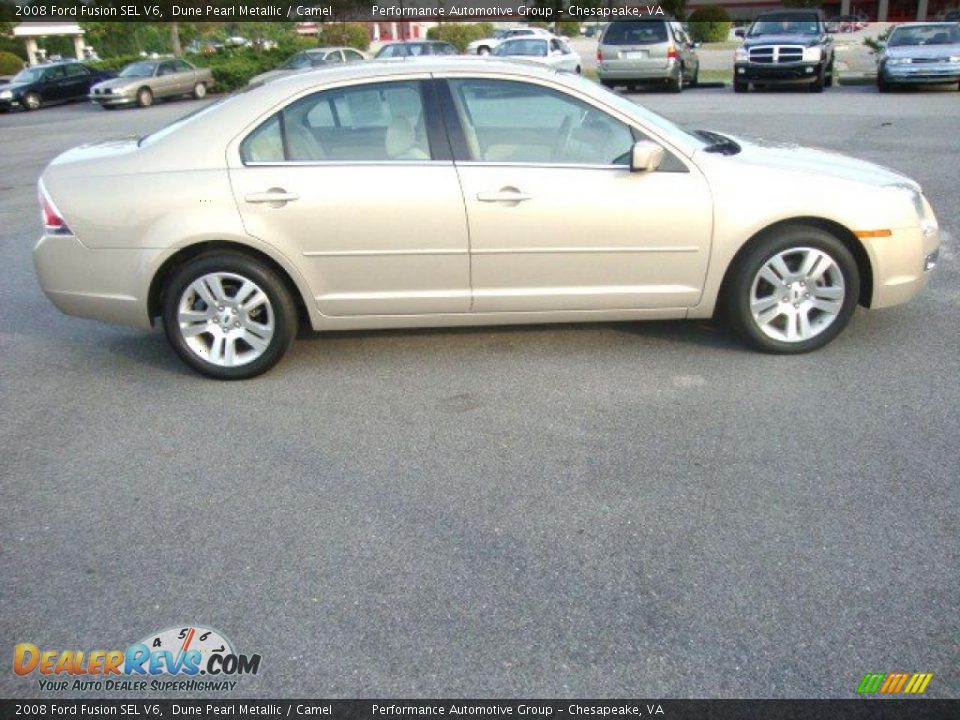 2008 Ford Fusion SEL V6 Dune Pearl Metallic / Camel Photo #6