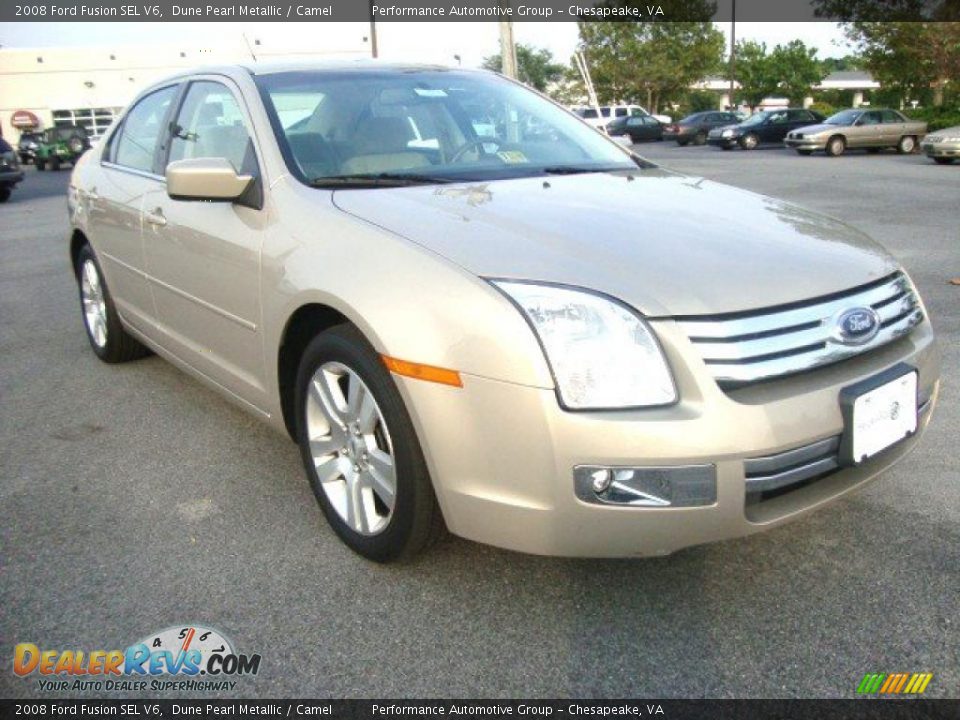 2008 Ford Fusion SEL V6 Dune Pearl Metallic / Camel Photo #7