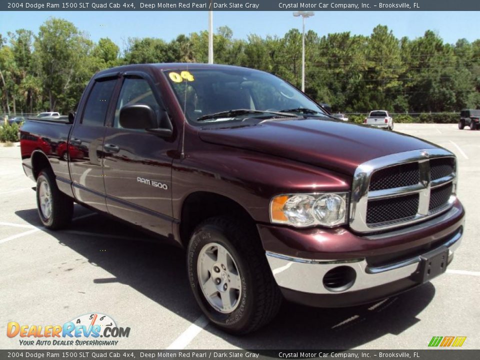 2004 Dodge Ram 1500 SLT Quad Cab 4x4 Deep Molten Red Pearl / Dark Slate Gray Photo #10