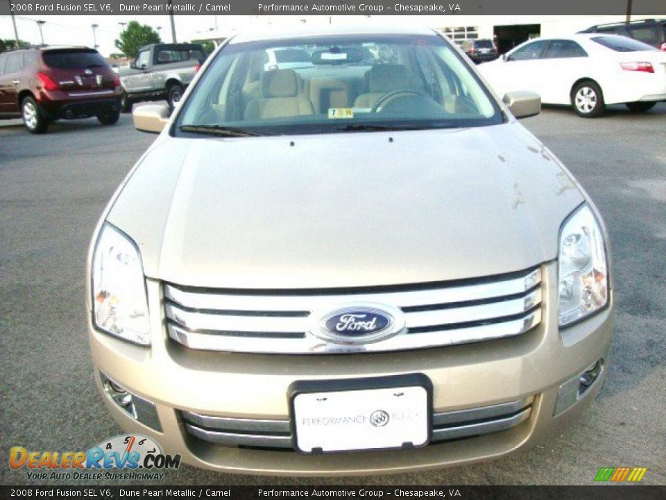 2008 Ford Fusion SEL V6 Dune Pearl Metallic / Camel Photo #8