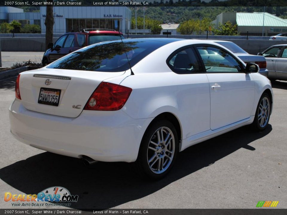 2007 Scion tC Super White / Dark Charcoal Photo #7