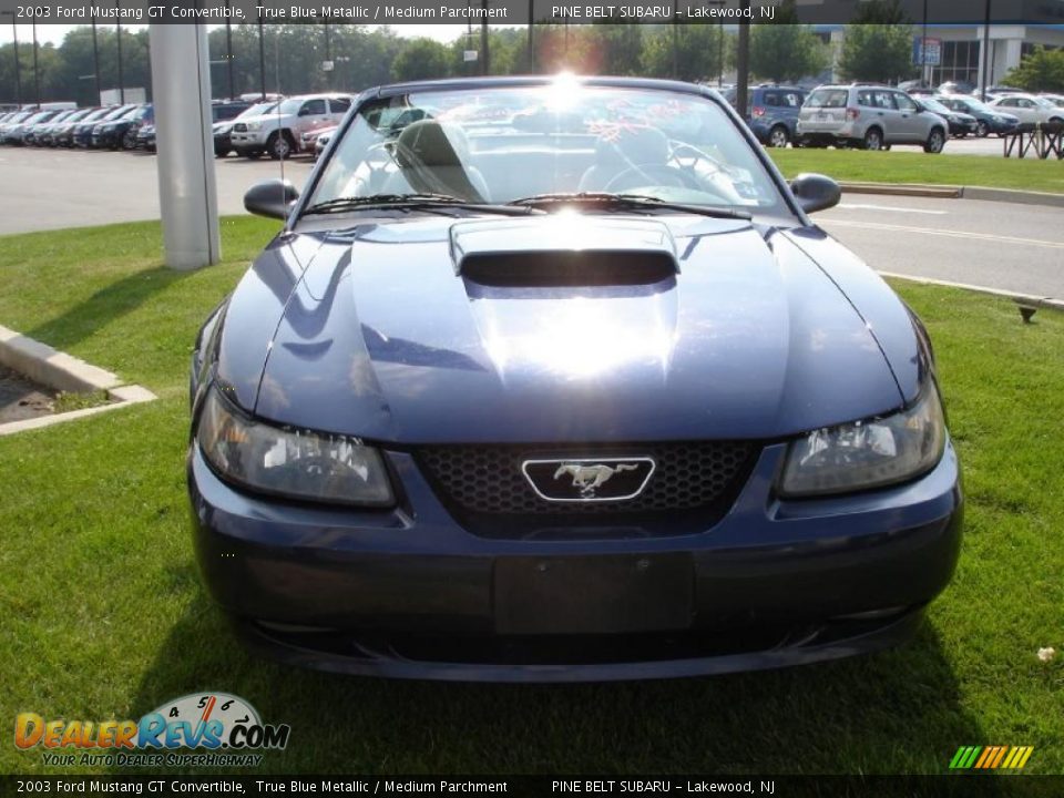 2003 Ford Mustang GT Convertible True Blue Metallic / Medium Parchment Photo #2