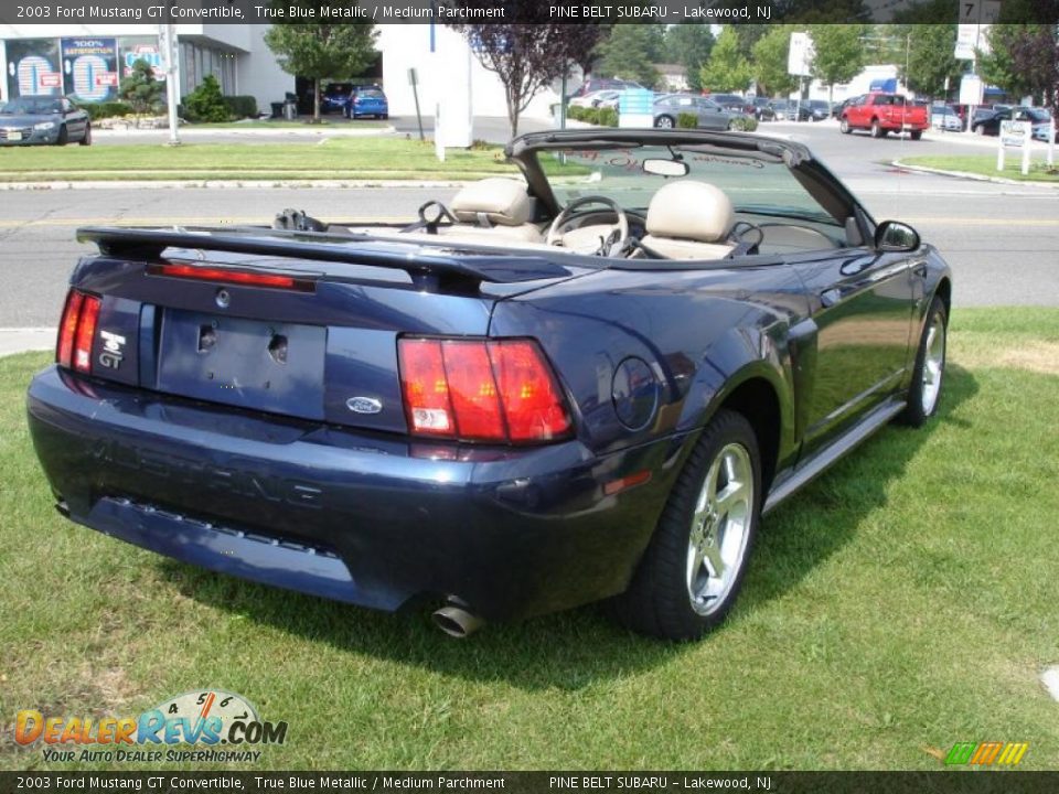 2003 Ford Mustang GT Convertible True Blue Metallic / Medium Parchment Photo #4