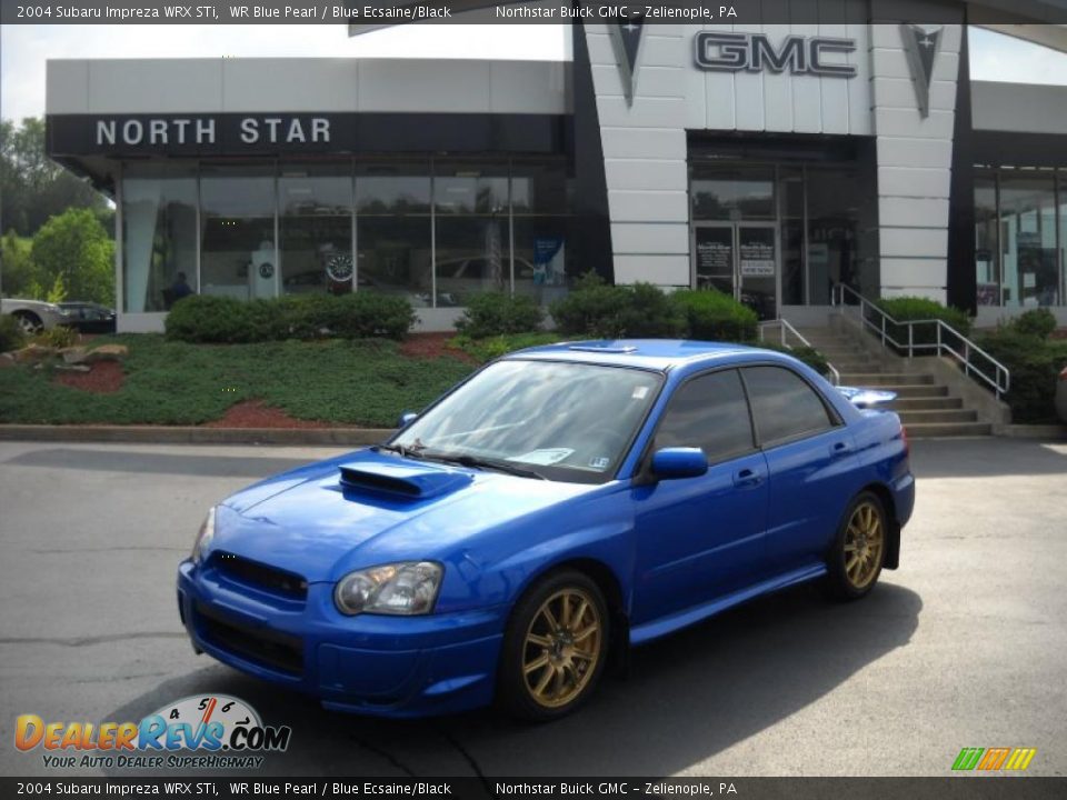 2004 Subaru Impreza WRX STi WR Blue Pearl / Blue Ecsaine/Black Photo #1