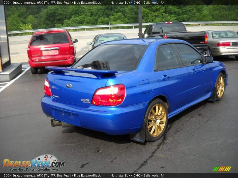 2004 Subaru Impreza WRX STi WR Blue Pearl / Blue Ecsaine/Black Photo #5