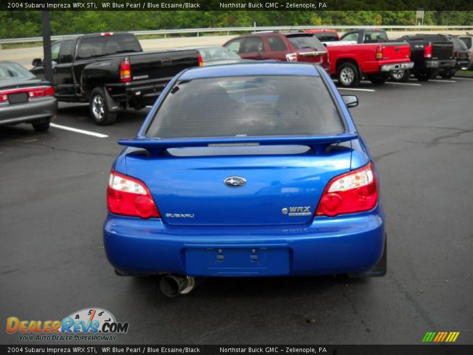 2004 Subaru Impreza WRX STi WR Blue Pearl / Blue Ecsaine/Black Photo #6