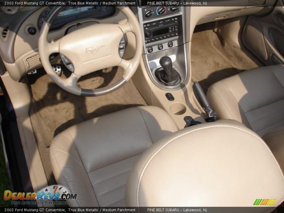 2003 Ford Mustang GT Convertible True Blue Metallic / Medium Parchment Photo #14