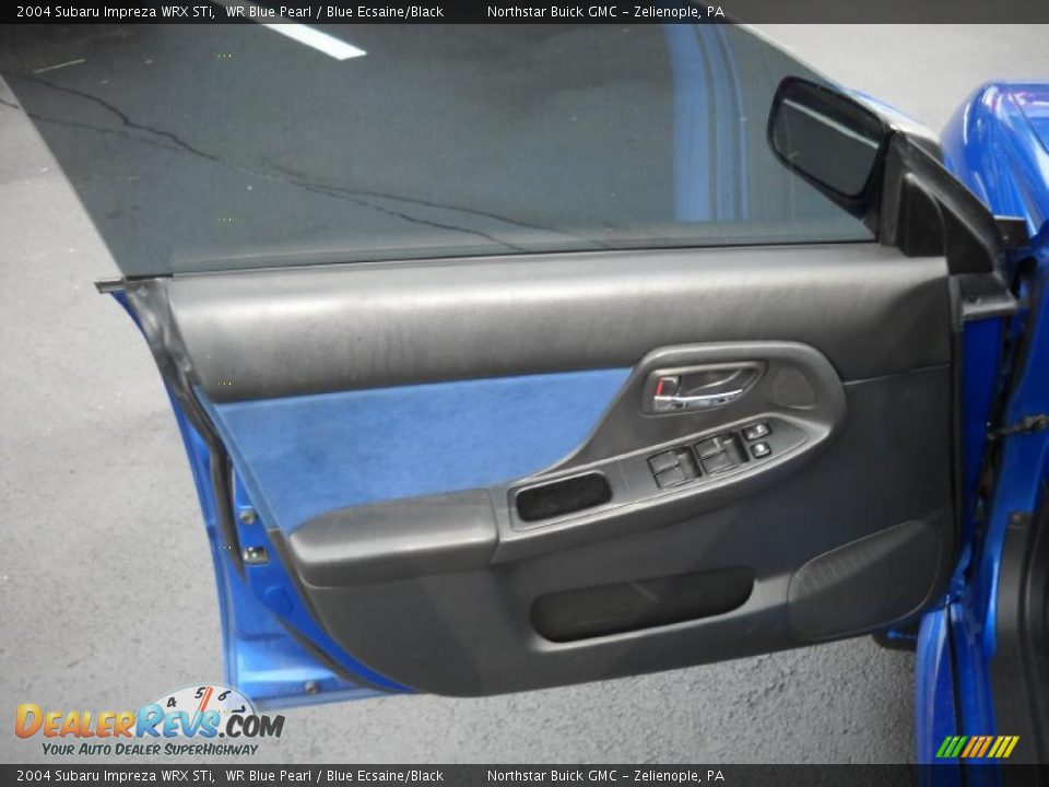 2004 Subaru Impreza WRX STi WR Blue Pearl / Blue Ecsaine/Black Photo #9