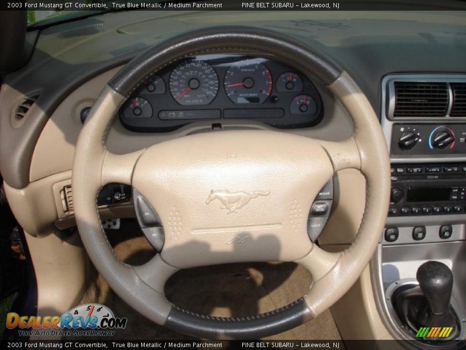 2003 Ford Mustang GT Convertible True Blue Metallic / Medium Parchment Photo #15
