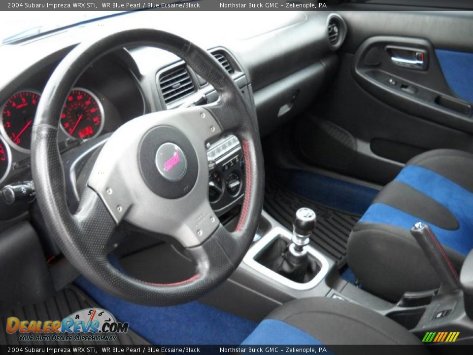 2004 Subaru Impreza WRX STi WR Blue Pearl / Blue Ecsaine/Black Photo #10