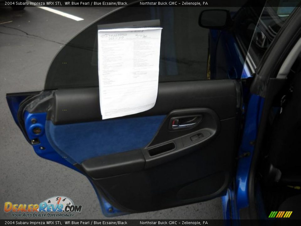 2004 Subaru Impreza WRX STi WR Blue Pearl / Blue Ecsaine/Black Photo #13