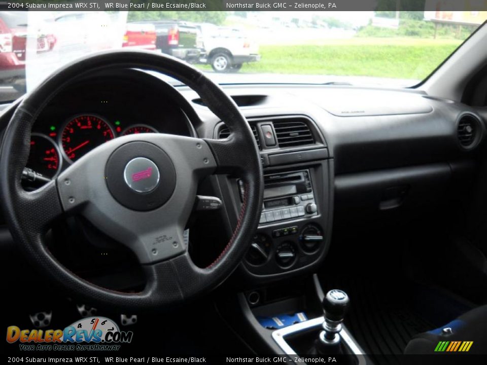 2004 Subaru Impreza WRX STi WR Blue Pearl / Blue Ecsaine/Black Photo #14