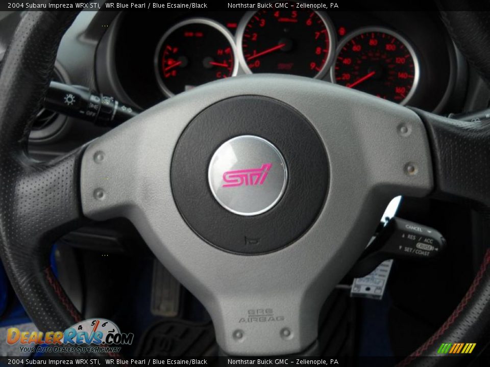 2004 Subaru Impreza WRX STi WR Blue Pearl / Blue Ecsaine/Black Photo #19